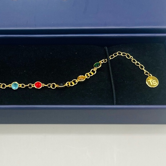 Taylor Swift Inspired Bejeweled Bracelet ~ Gold-Tone with 12 Era Gemstones NEW - Picture 6 of 6